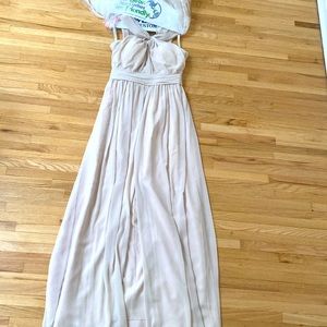 Champagne bridesmaid dress.